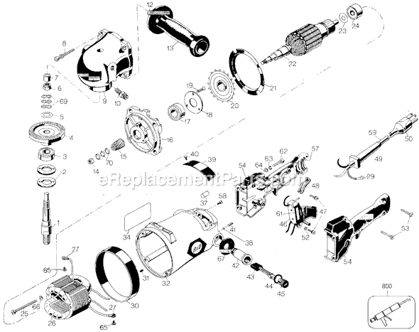Page A Diagram and Parts List for Type 3 Black and Decker